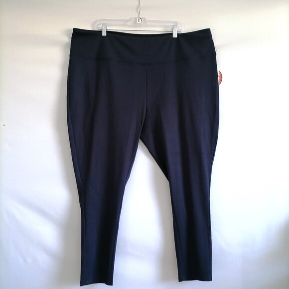 NWT Alexzander Jordan Womens Navy Blue Stretch Tommy Control Leggings Size 3X - Picture 1 of 5
